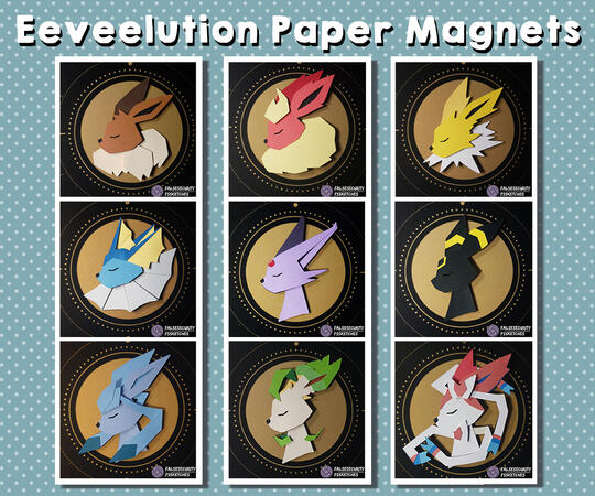 Eeveelution paper magnets